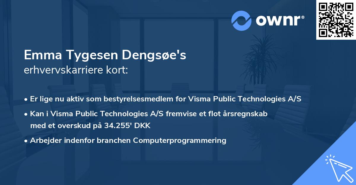 Emma Tygesen Dengsøe's erhvervskarriere kort
