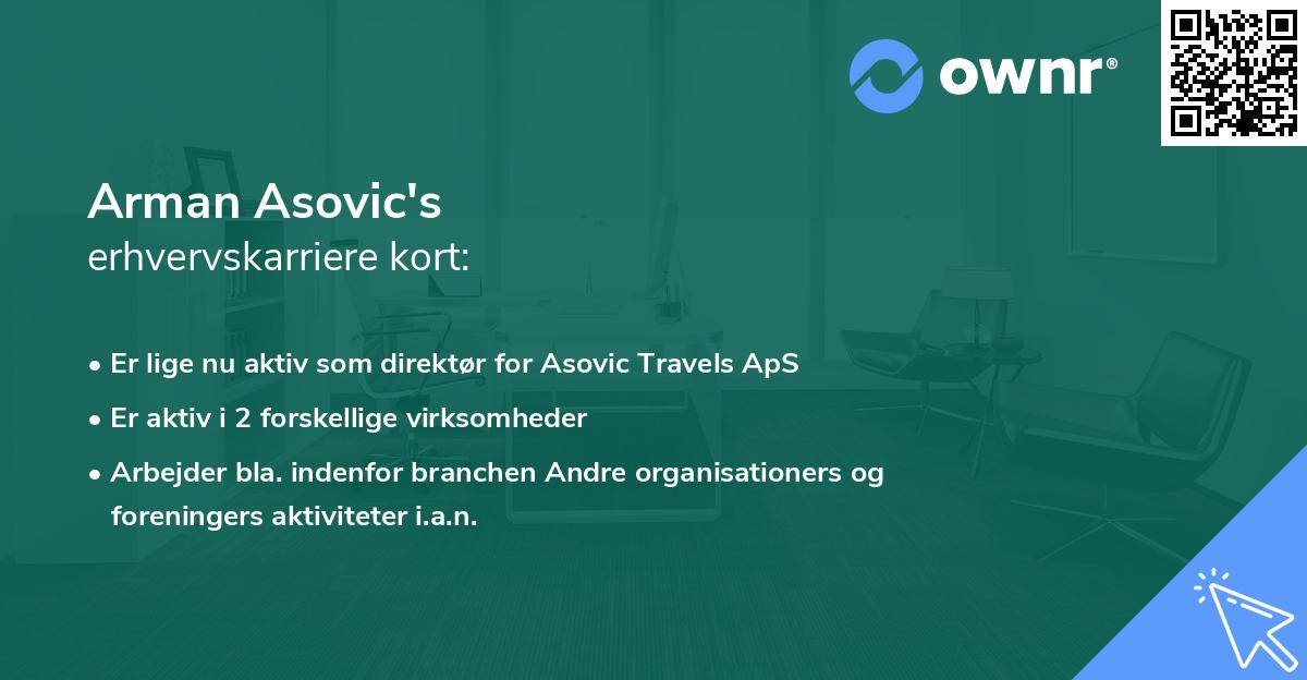 Arman Asovic's erhvervskarriere kort