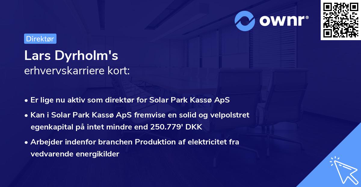 Lars Dyrholm's erhvervskarriere kort