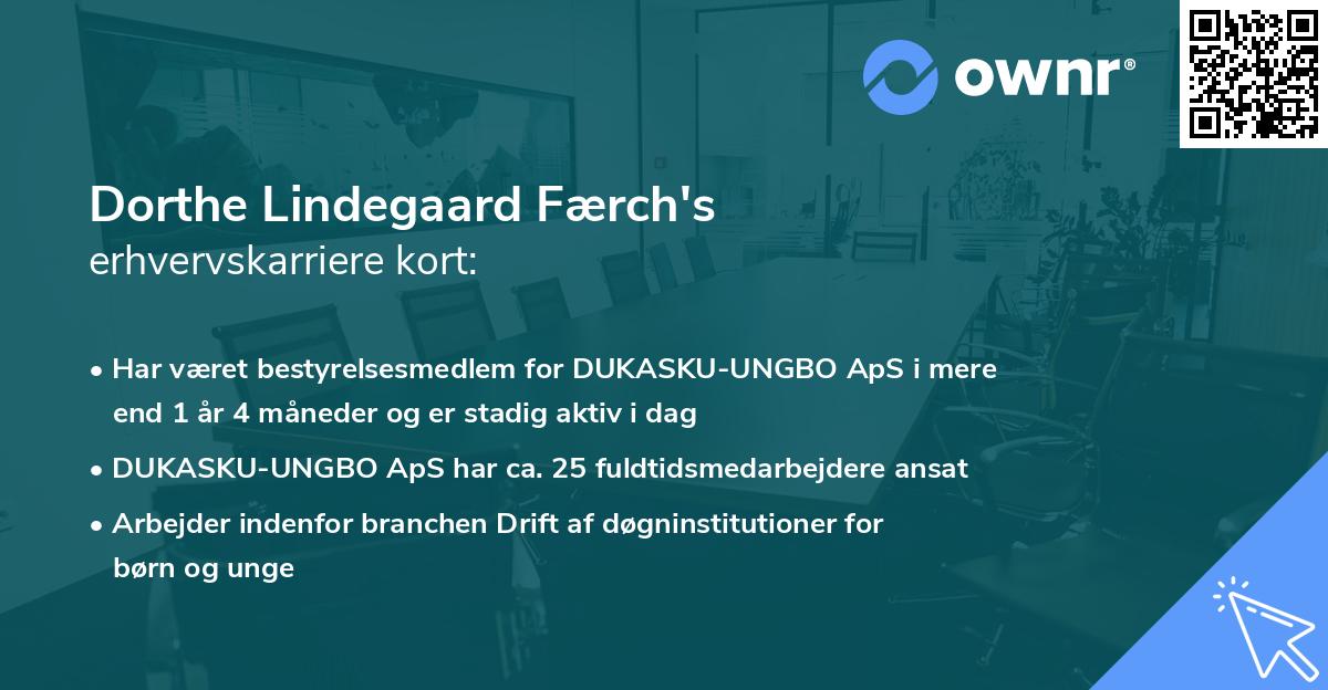 Dorthe Lindegaard Færch's erhvervskarriere kort