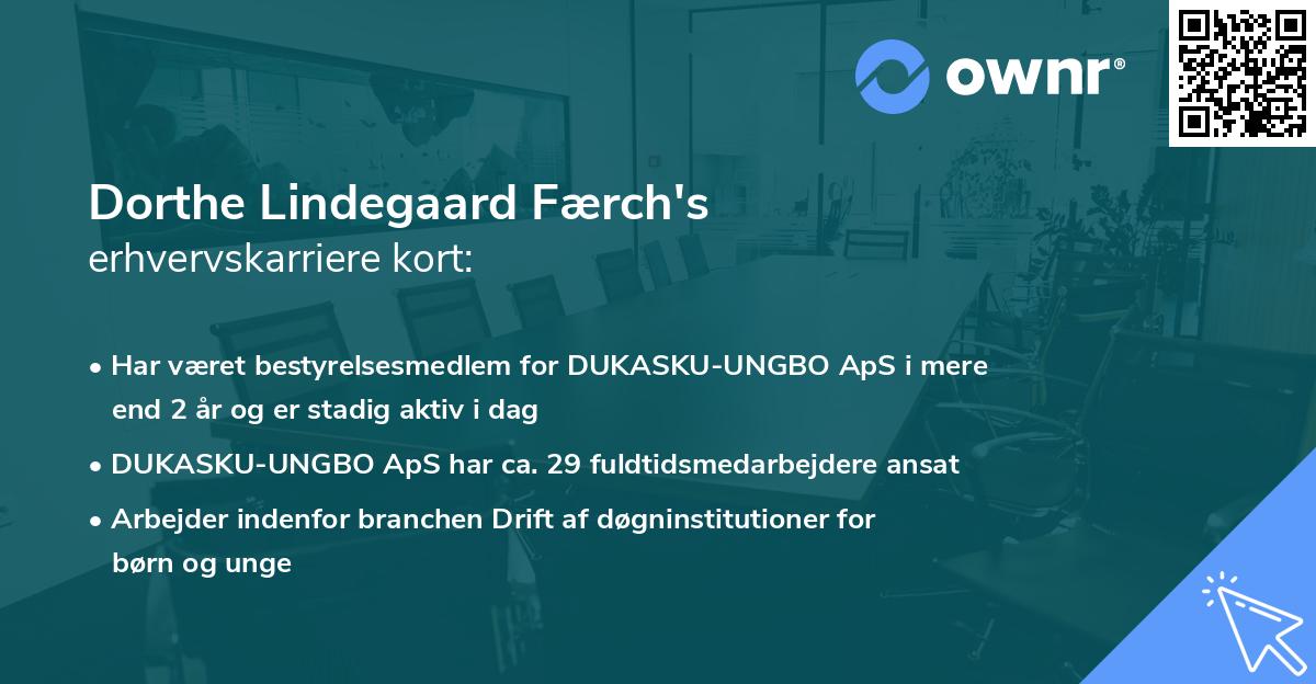 Dorthe Lindegaard Færch's erhvervskarriere kort