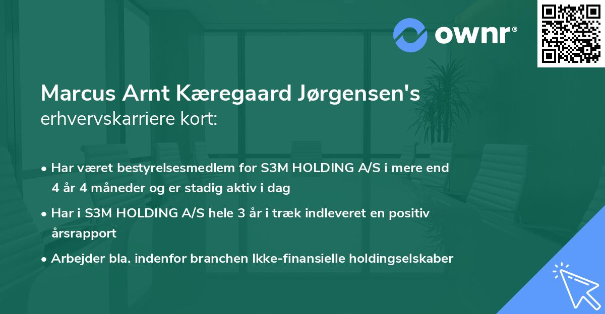 Marcus Arnt Kæregaard Jørgensen's erhvervskarriere kort