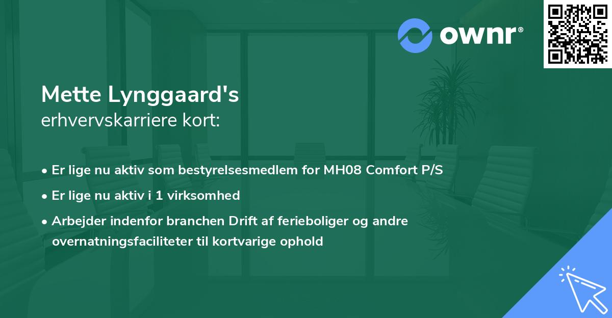 Mette Lynggaard's erhvervskarriere kort