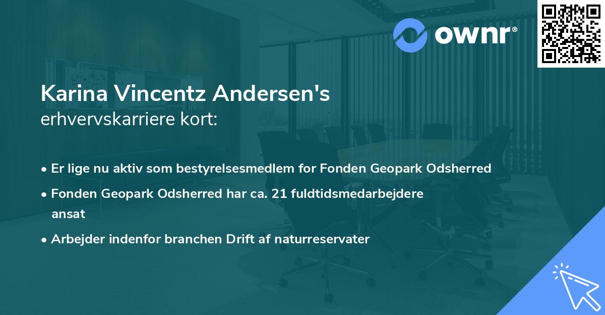 Karina Vincentz Andersen's erhvervskarriere kort