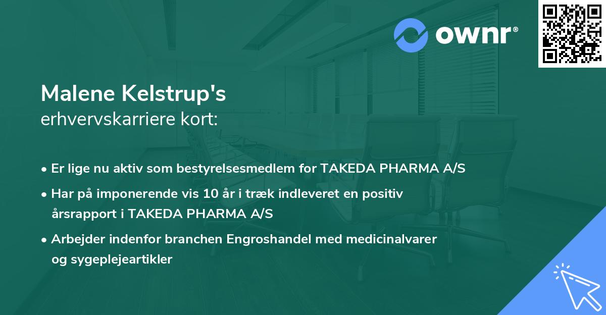 Malene Kelstrup's erhvervskarriere kort