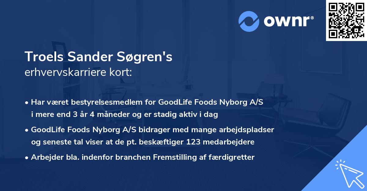 Troels Sander Søgren's erhvervskarriere kort