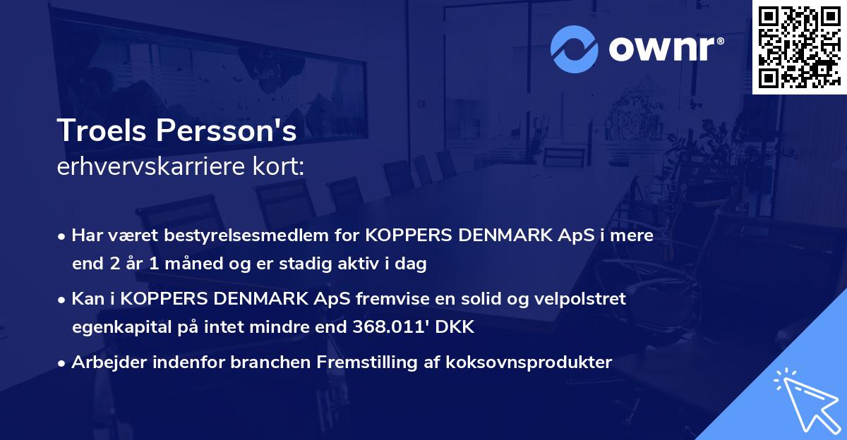Troels Persson's erhvervskarriere kort
