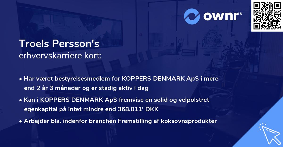 Troels Persson's erhvervskarriere kort
