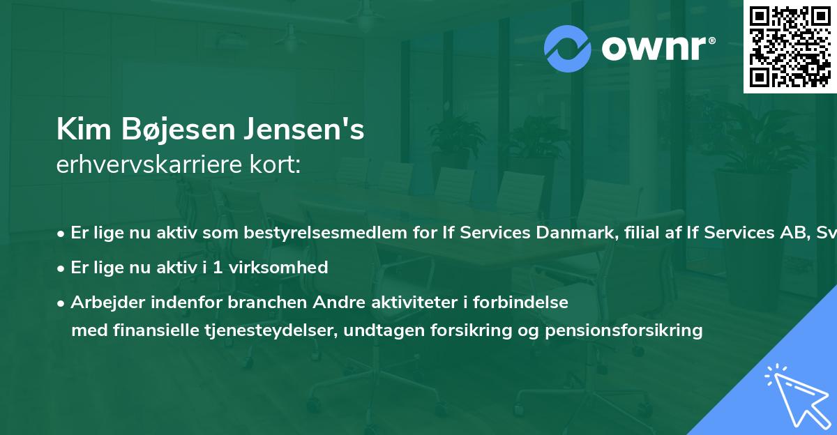Kim Bøjesen Jensen's erhvervskarriere kort