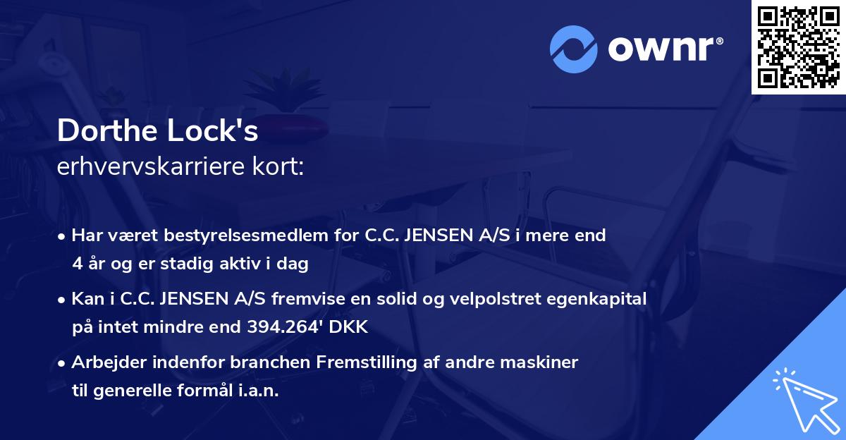 Dorthe Lock's erhvervskarriere kort