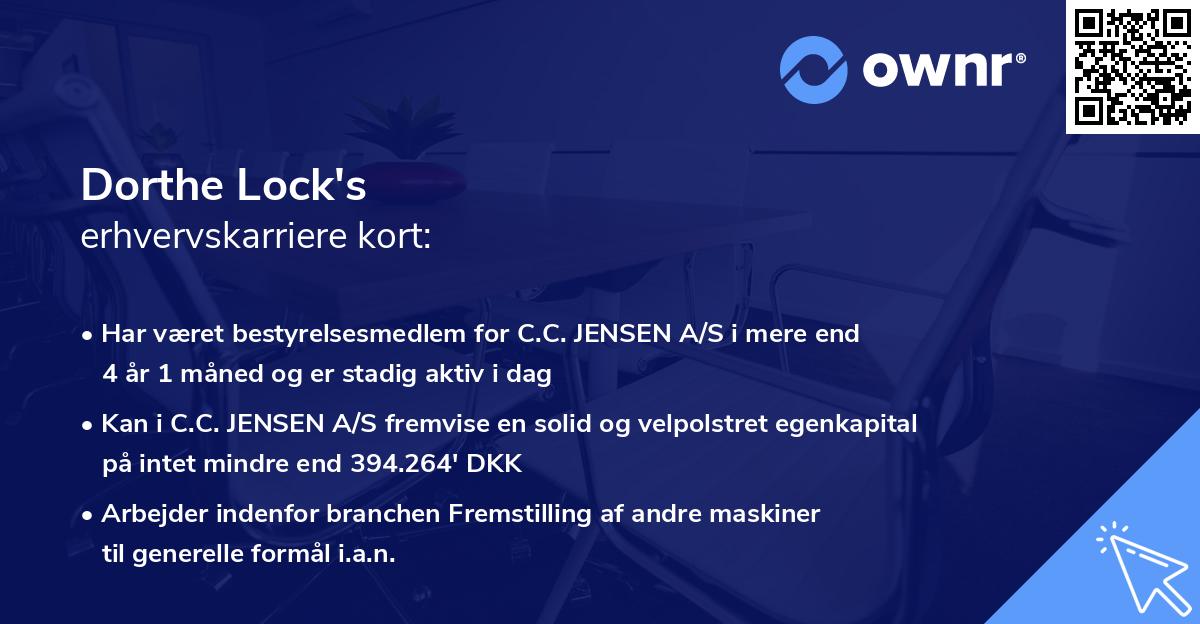 Dorthe Lock's erhvervskarriere kort