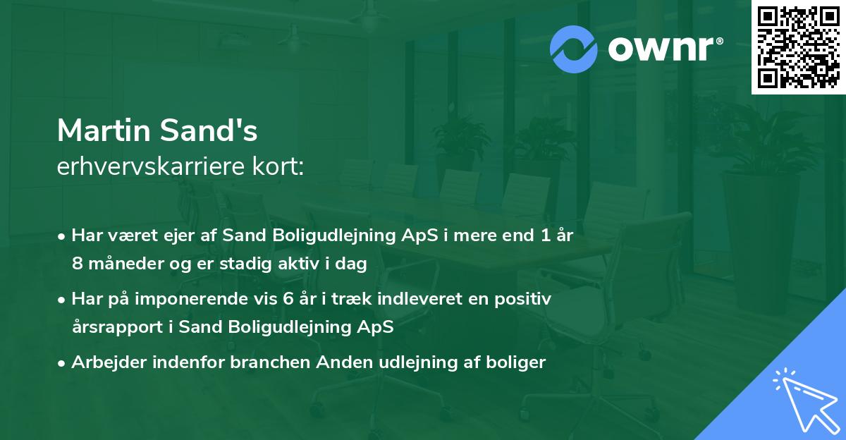 Martin Sand's erhvervskarriere kort