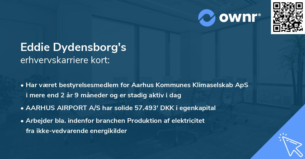 Eddie Dydensborg's erhvervskarriere kort