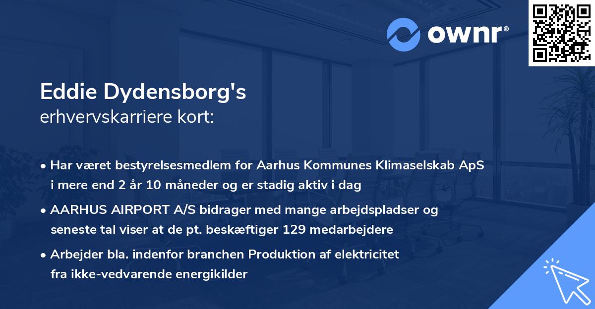 Eddie Dydensborg's erhvervskarriere kort
