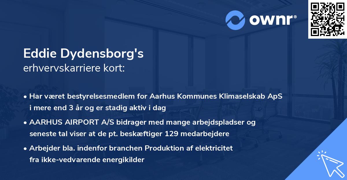 Eddie Dydensborg's erhvervskarriere kort
