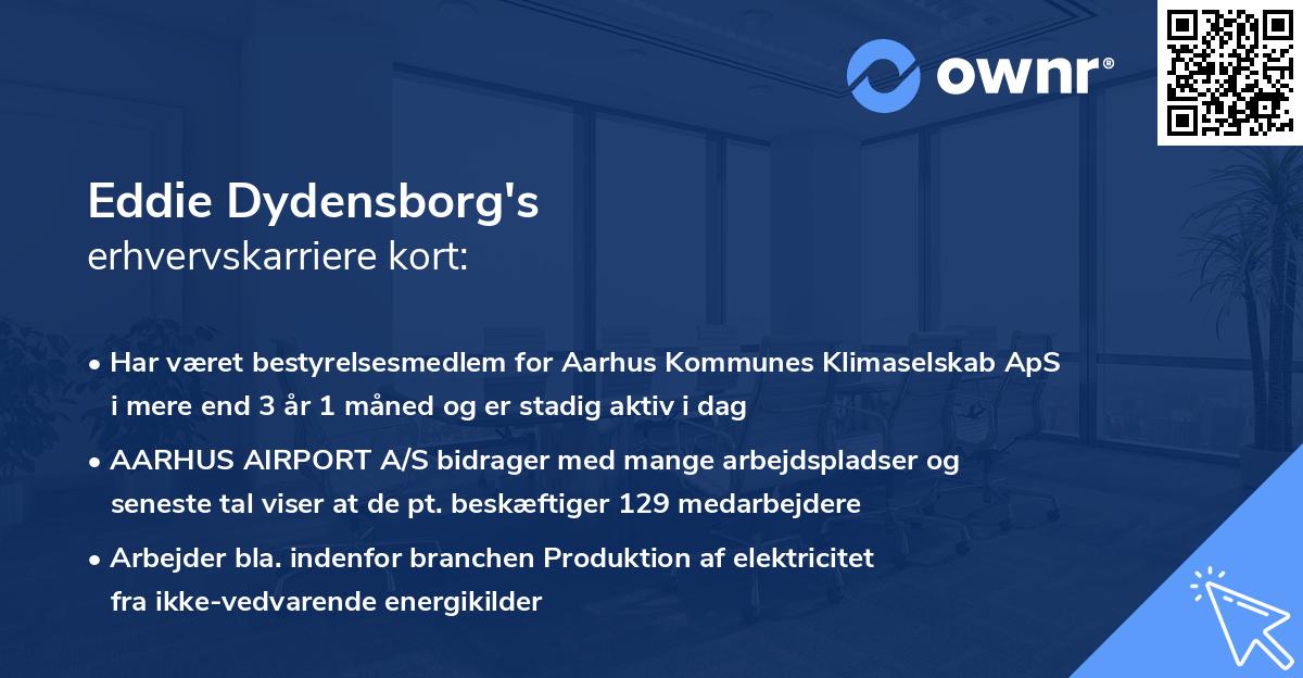 Eddie Dydensborg's erhvervskarriere kort