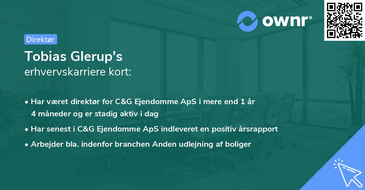 Tobias Glerup's erhvervskarriere kort
