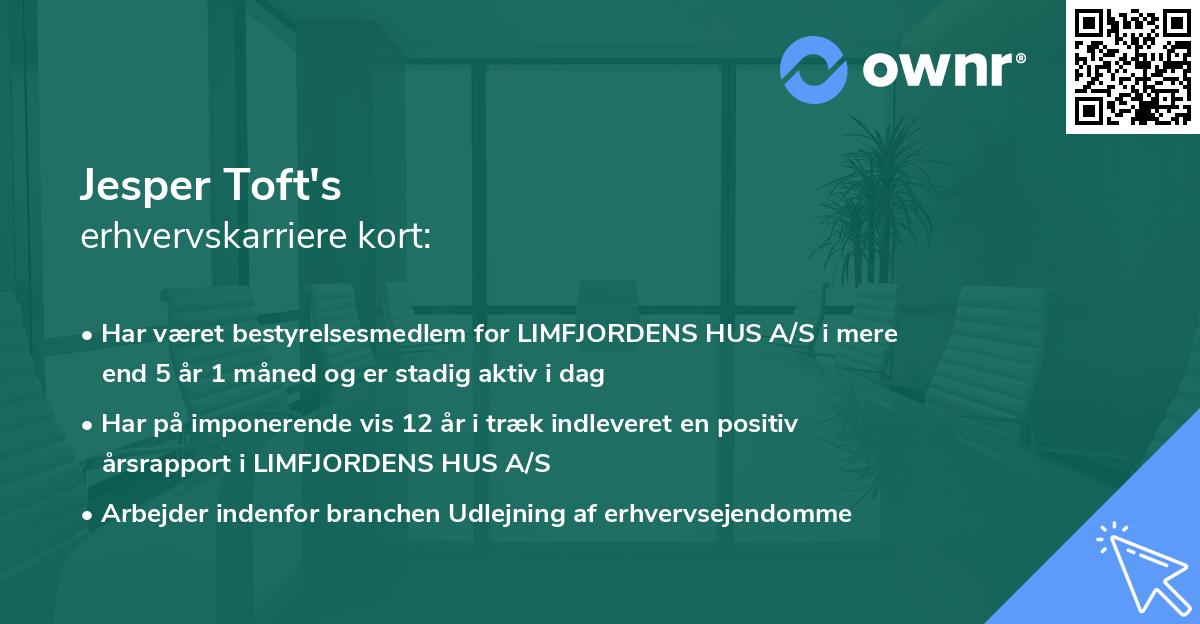 Jesper Toft's erhvervskarriere kort