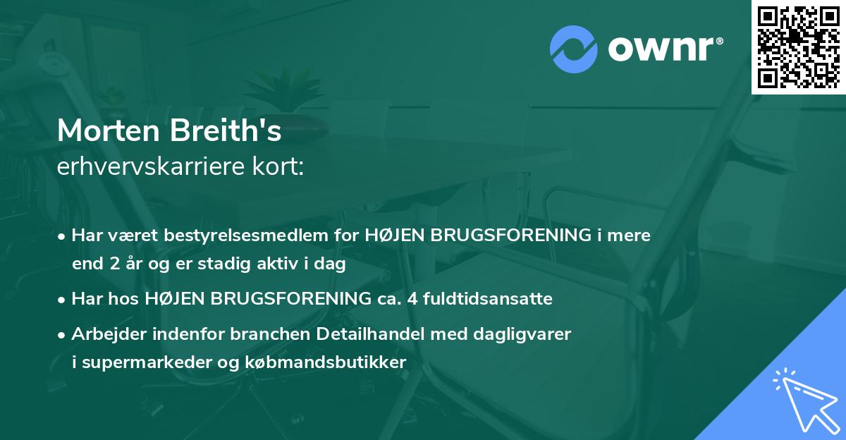 Morten Breith's erhvervskarriere kort