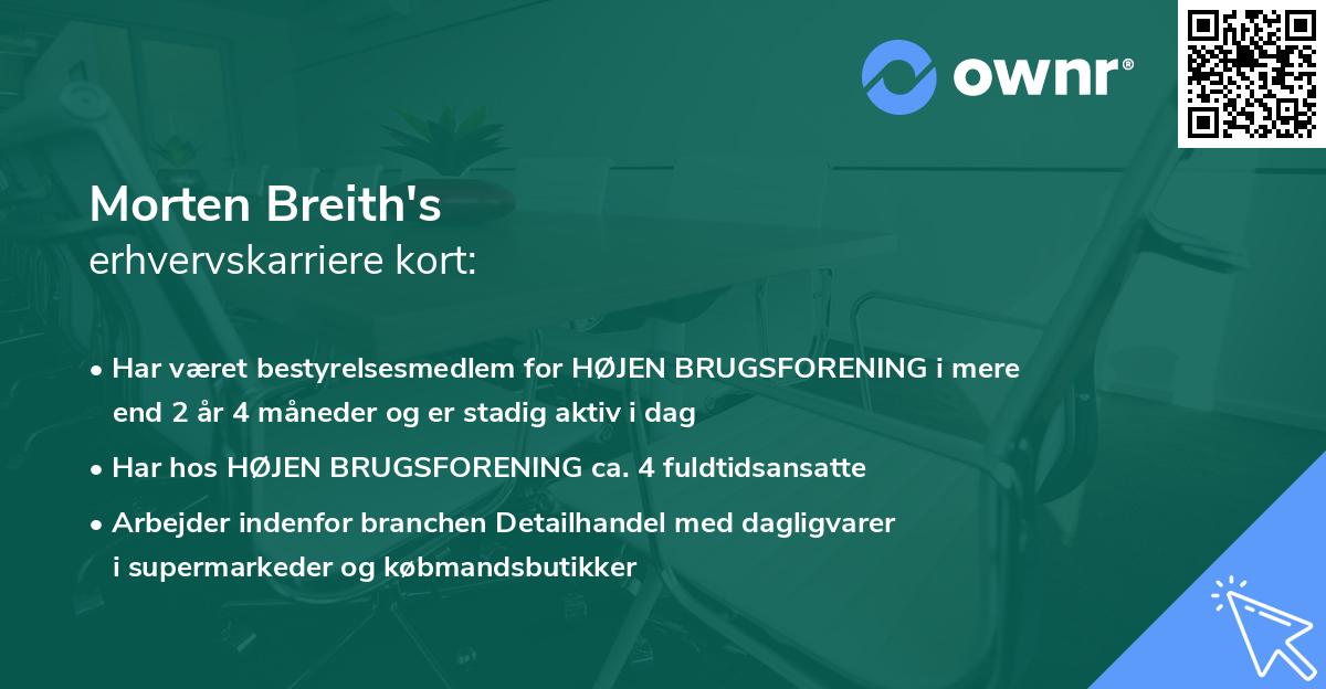 Morten Breith's erhvervskarriere kort