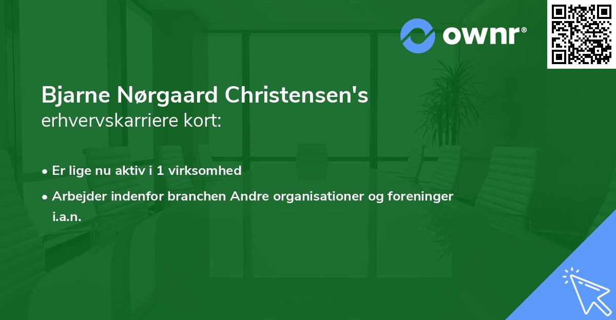 Bjarne Nørgaard Christensen's erhvervskarriere kort