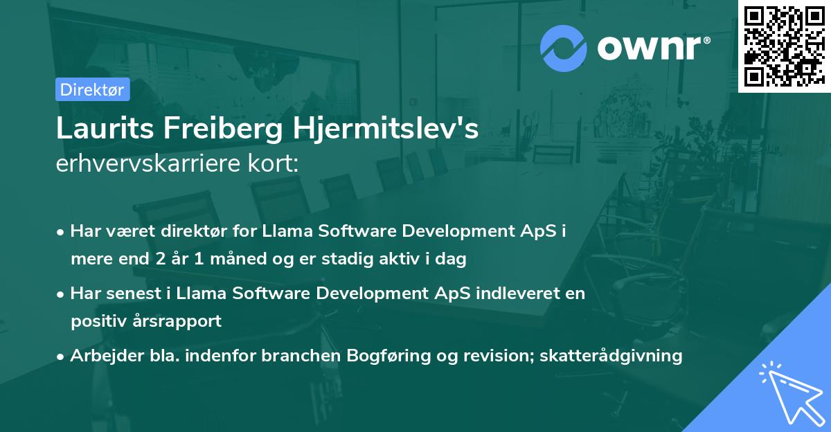 Laurits Freiberg Hjermitslev's erhvervskarriere kort