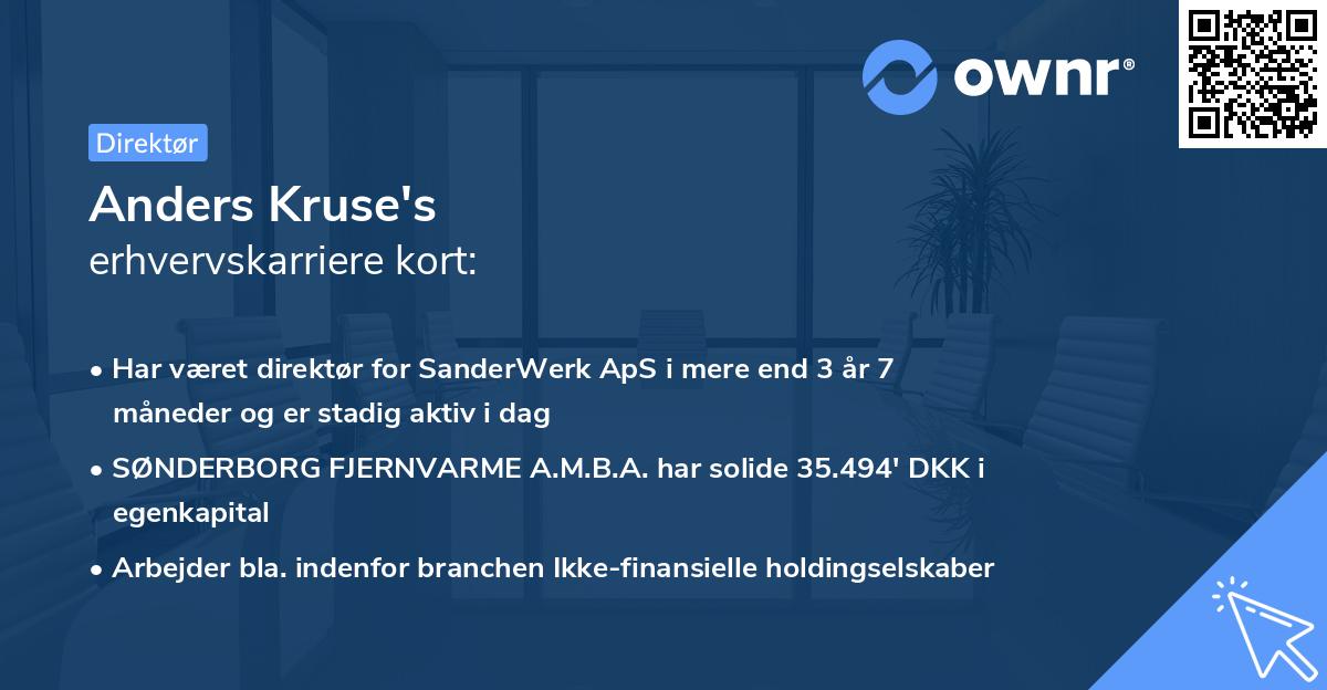Anders Kruse's erhvervskarriere kort