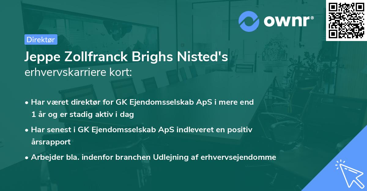 Jeppe Zollfranck Brighs Nisted's erhvervskarriere kort
