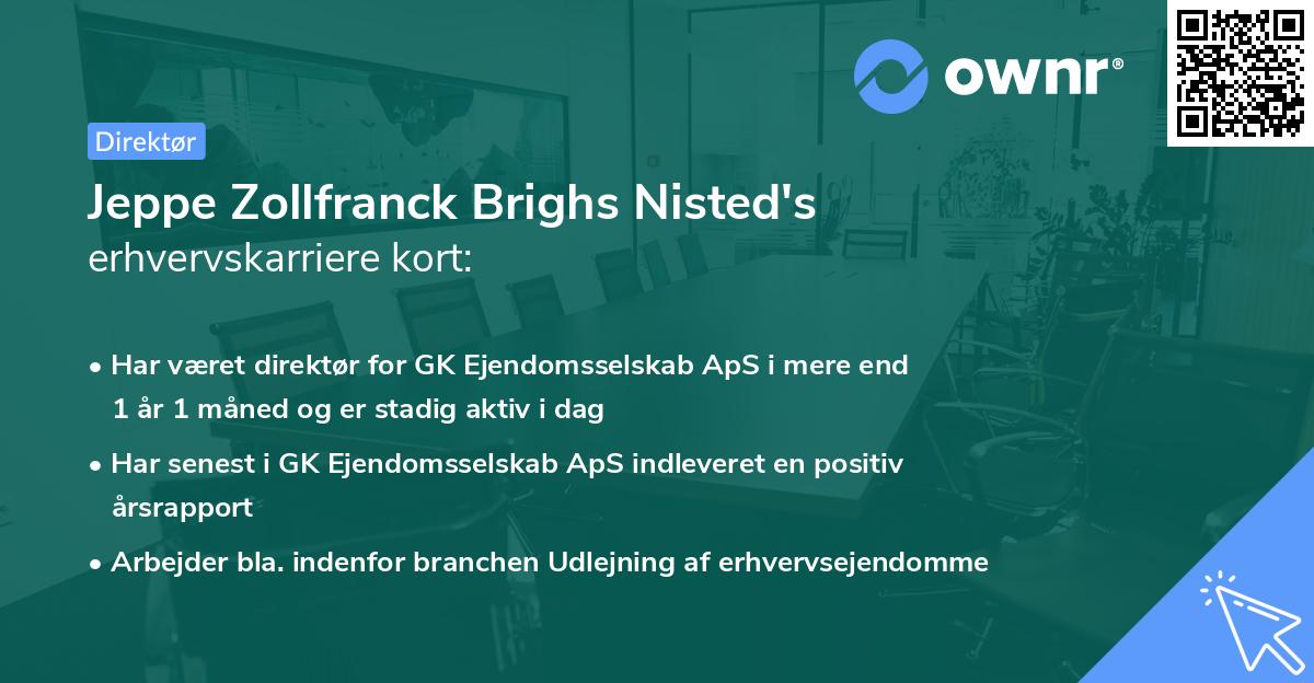 Jeppe Zollfranck Brighs Nisted's erhvervskarriere kort