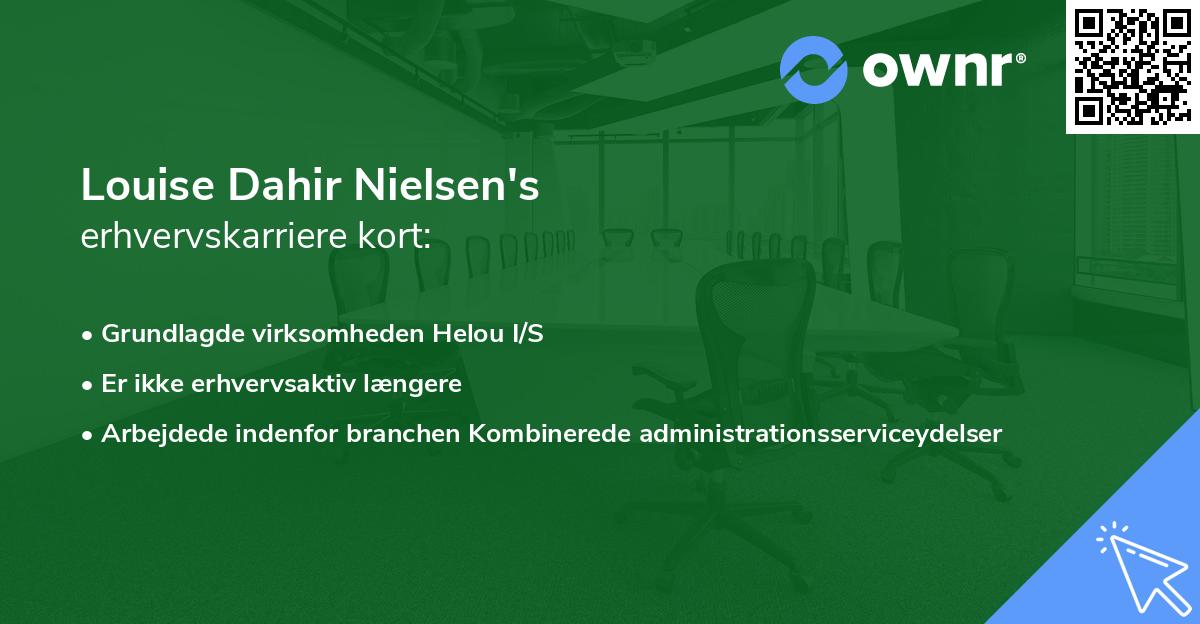 Louise Dahir Nielsen's erhvervskarriere kort