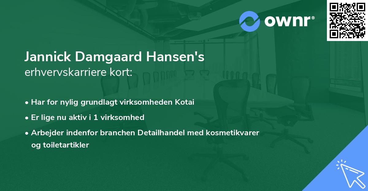 Jannick Damgaard Hansen's erhvervskarriere kort