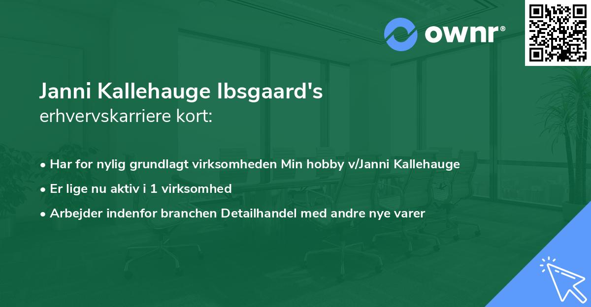 Janni Kallehauge Ibsgaard's erhvervskarriere kort