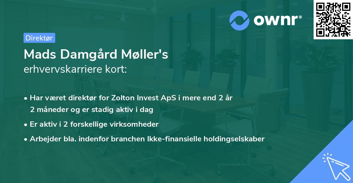Mads Damgård Møller's erhvervskarriere kort