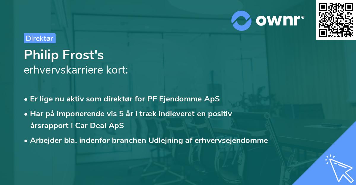 Philip Frost's erhvervskarriere kort