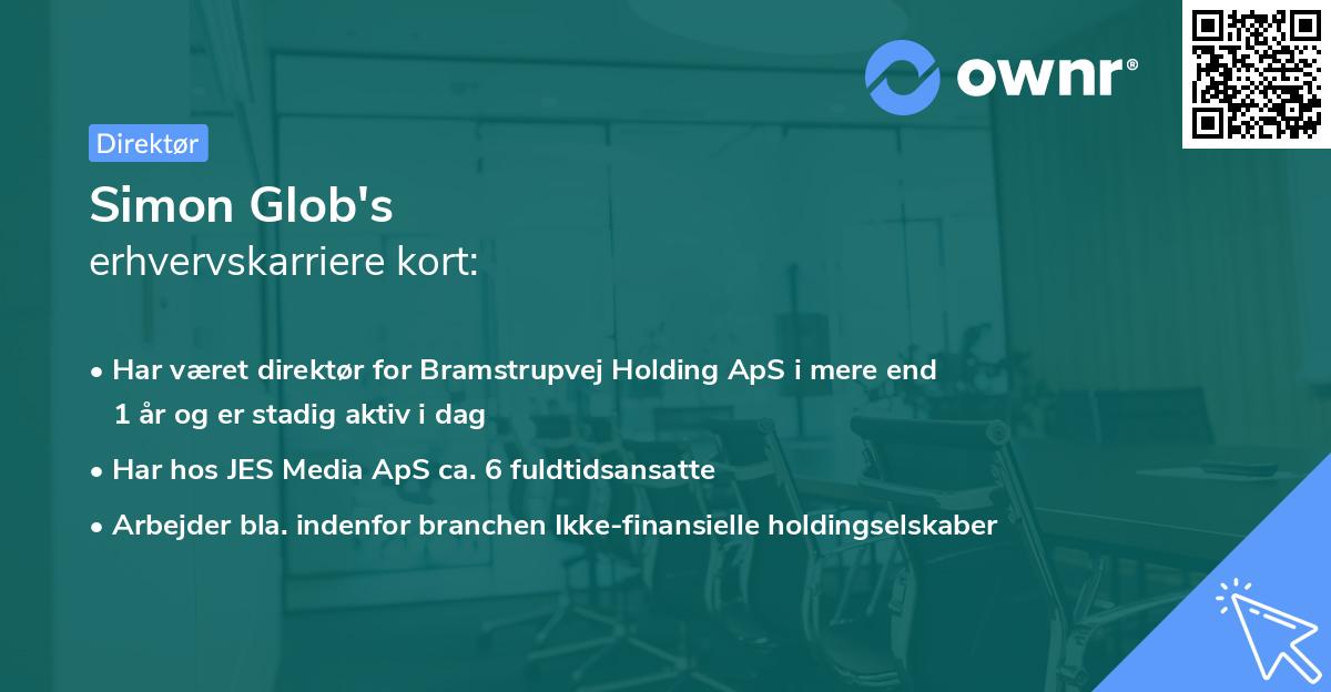 Simon Glob's erhvervskarriere kort