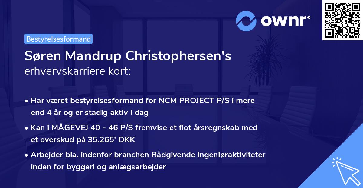 Søren Mandrup Christophersen's erhvervskarriere kort