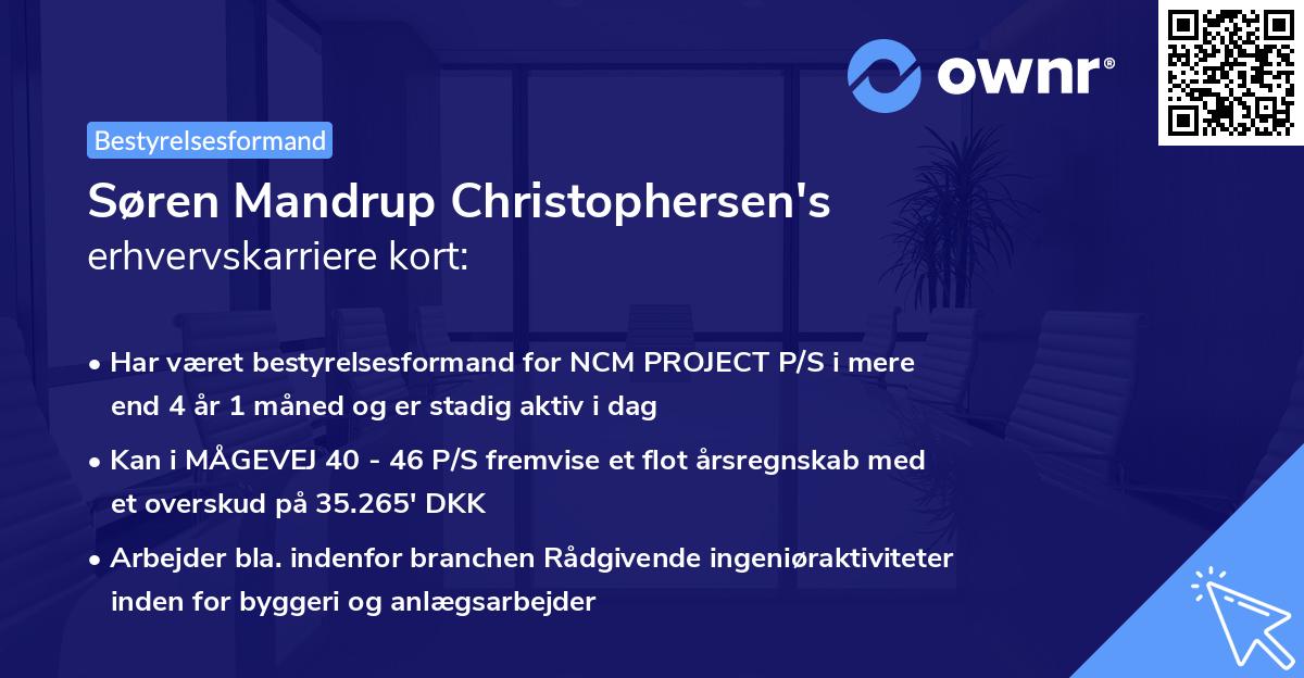 Søren Mandrup Christophersen's erhvervskarriere kort