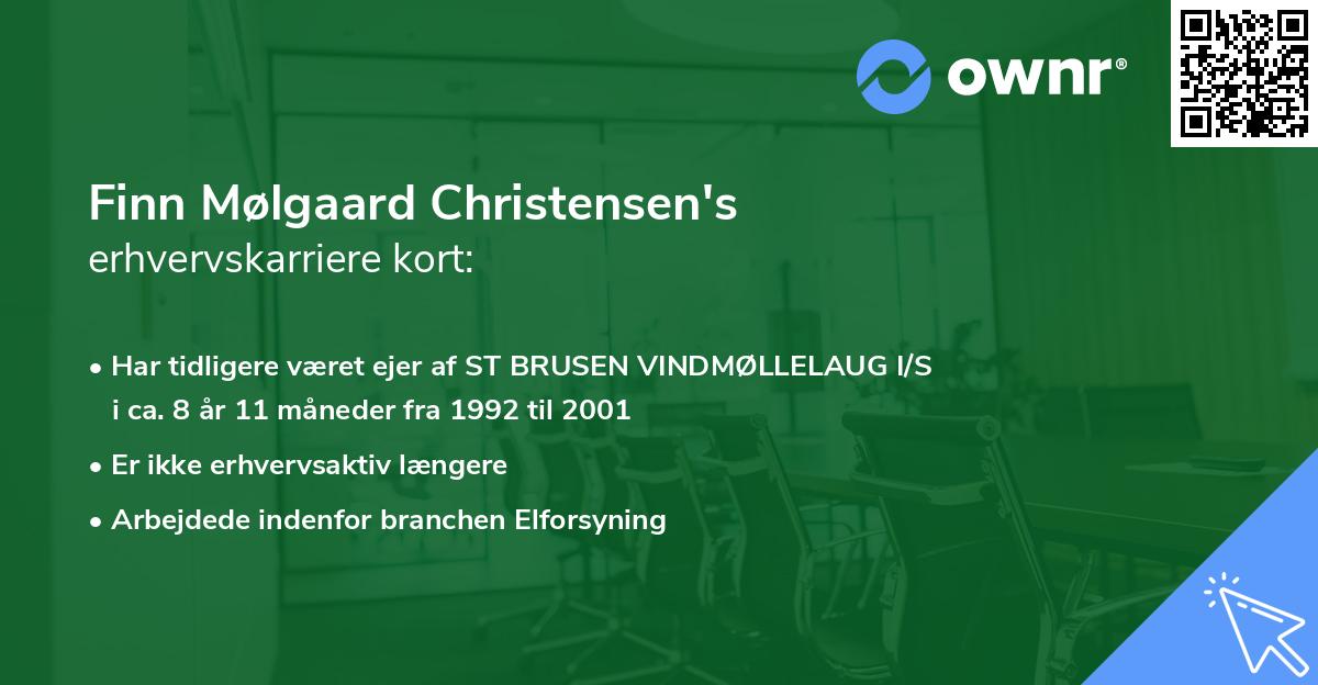 Finn Mølgaard Christensen's erhvervskarriere kort