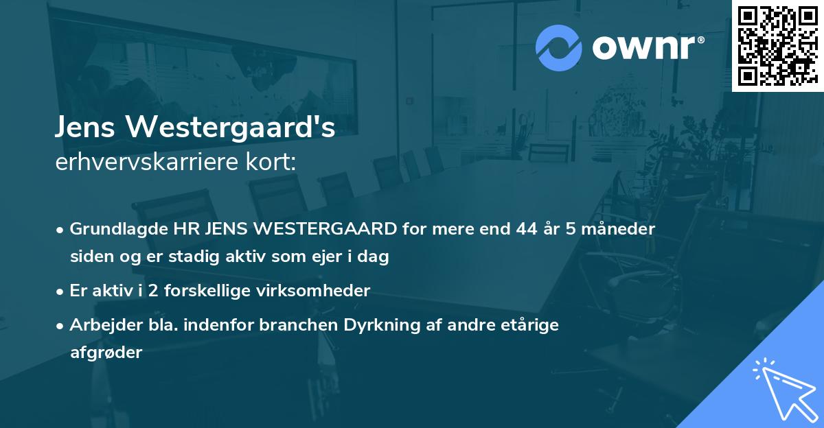 Jens Westergaard's erhvervskarriere kort