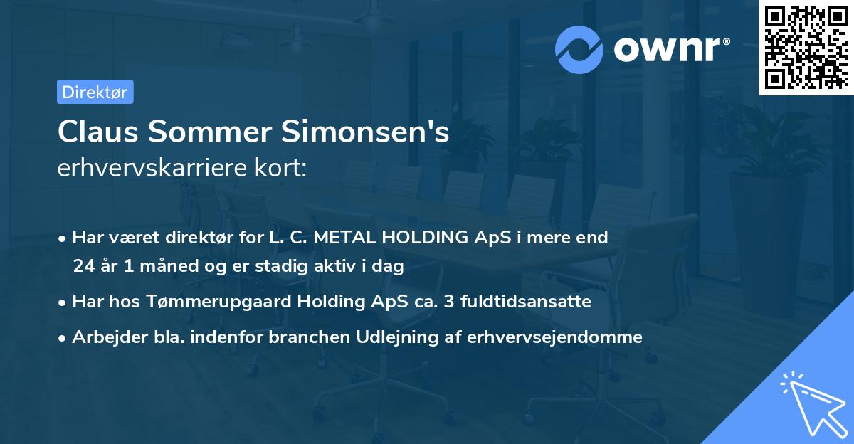 Claus Sommer Simonsen's erhvervskarriere kort