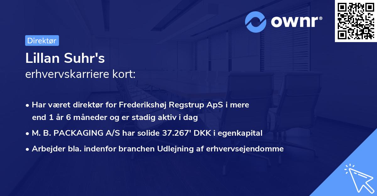 Lillan Suhr's erhvervskarriere kort