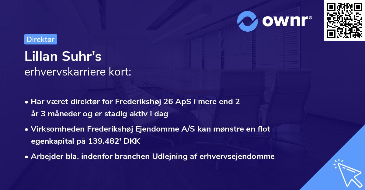 Lillan Suhr's erhvervskarriere kort