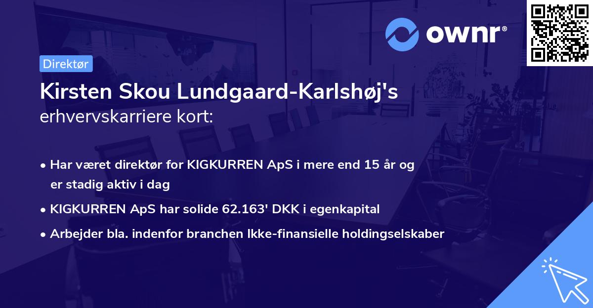 Kirsten Skou Lundgaard-Karlshøj's erhvervskarriere kort