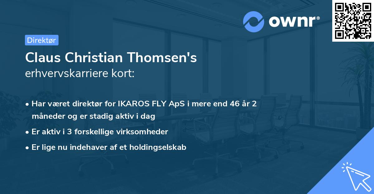 Claus Christian Thomsen's erhvervskarriere kort