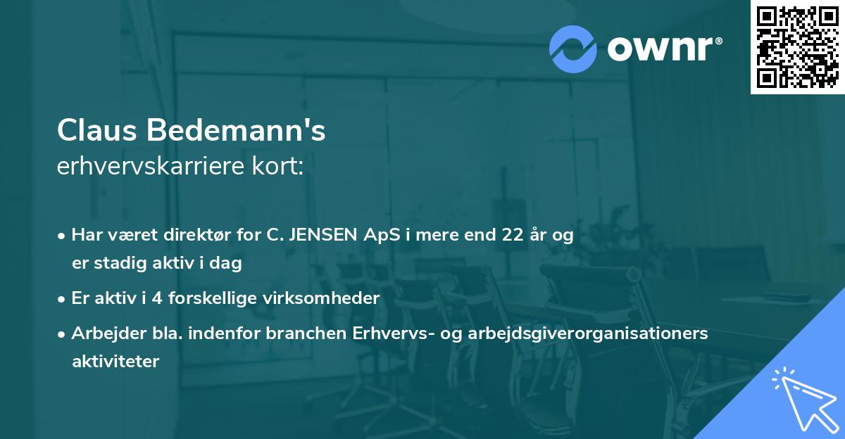 Claus Bedemann's erhvervskarriere kort
