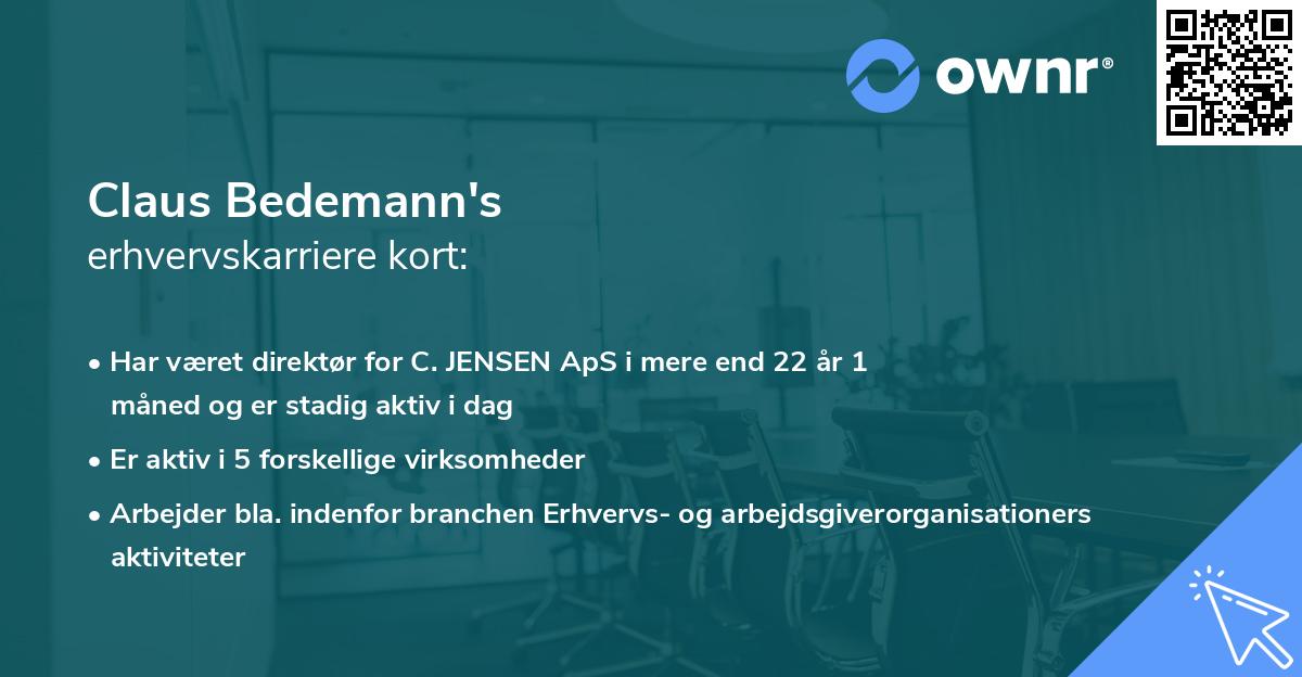 Claus Bedemann's erhvervskarriere kort