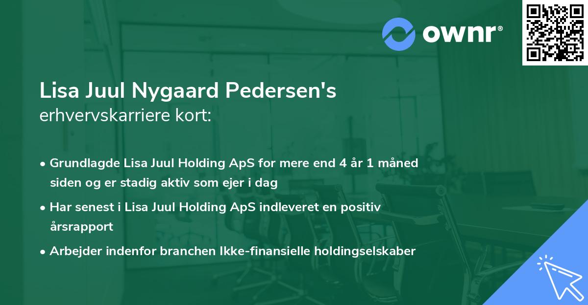 Lisa Juul Nygaard Pedersen's erhvervskarriere kort
