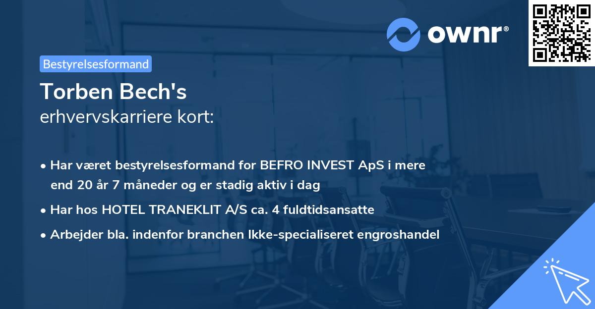 Torben Bech's erhvervskarriere kort