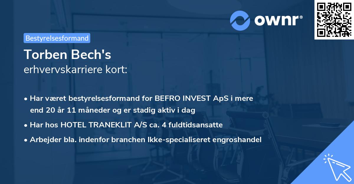 Torben Bech's erhvervskarriere kort