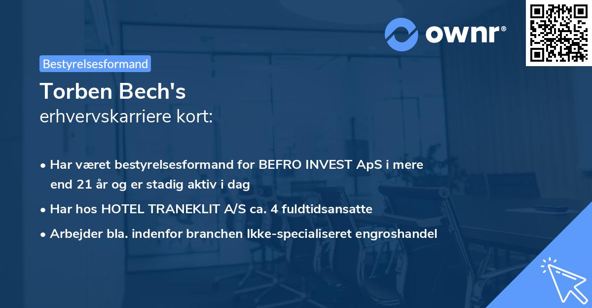 Torben Bech's erhvervskarriere kort
